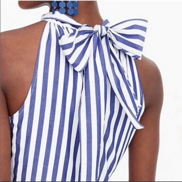 J. Crew Blue and White Striped Jumpsuit - Picture 3 of 13
